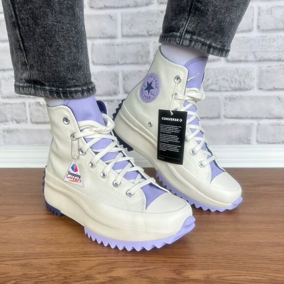 ⭐Converse Run Star Hike Platform Color Pop 8.5 Women Shoes Beige Purple A16188C - Picture 1 of 15